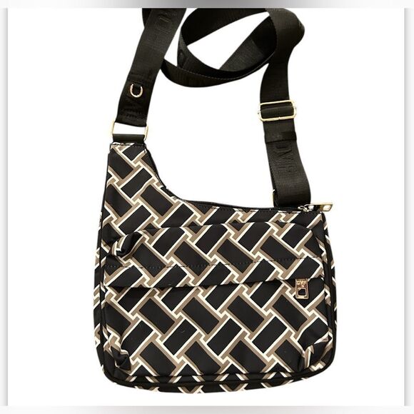 Diane Von Furstenberg Black Print Utility Crossbody Bag - Picture 1 of 16